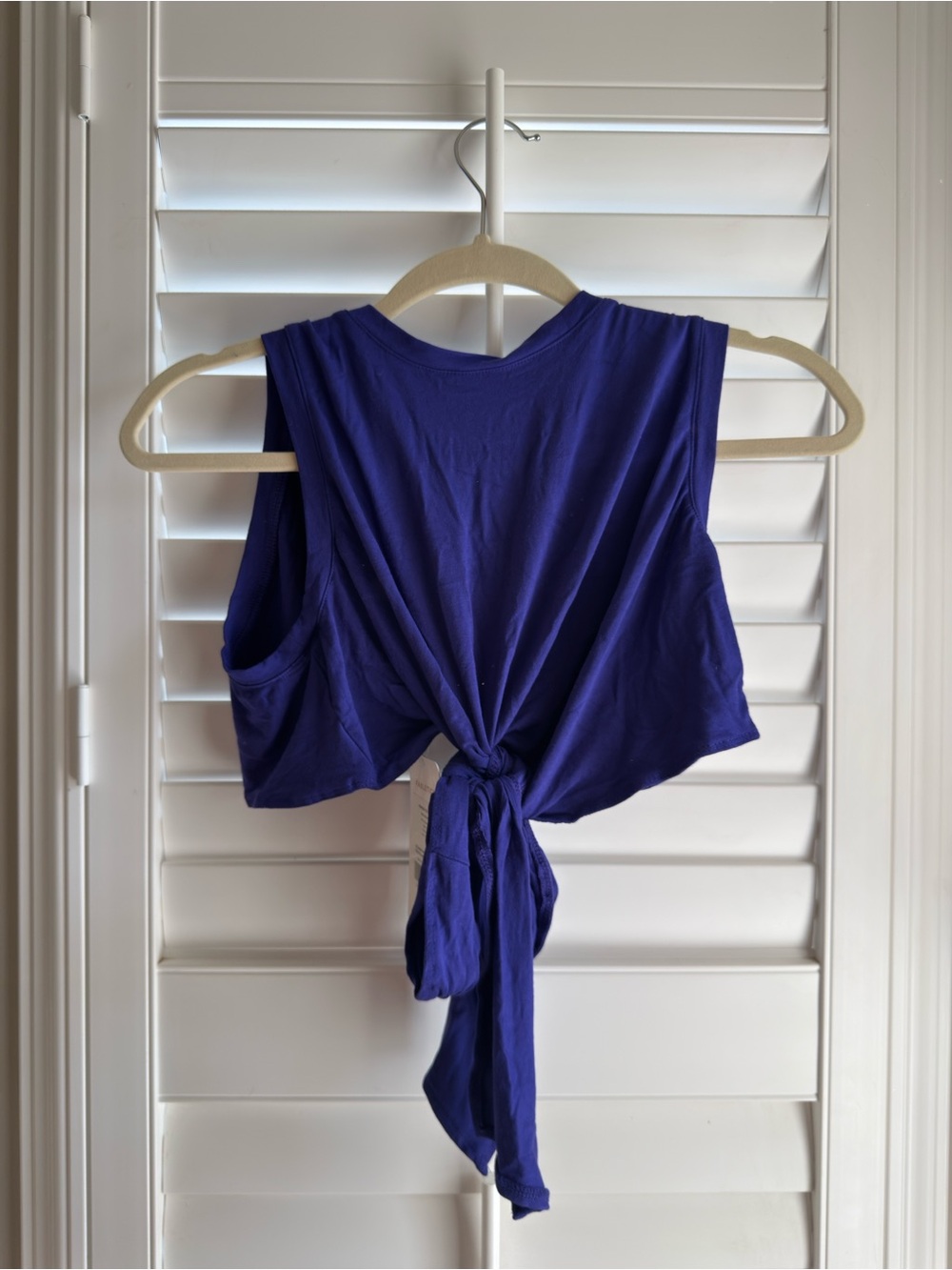 Fabletics Sleeveless Tie-Back Tank in Deep Purple